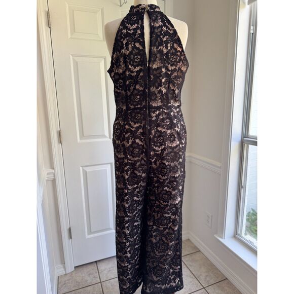 Lia Jordan Black Lace Halter Jumpsuit - Picture 2 of 11